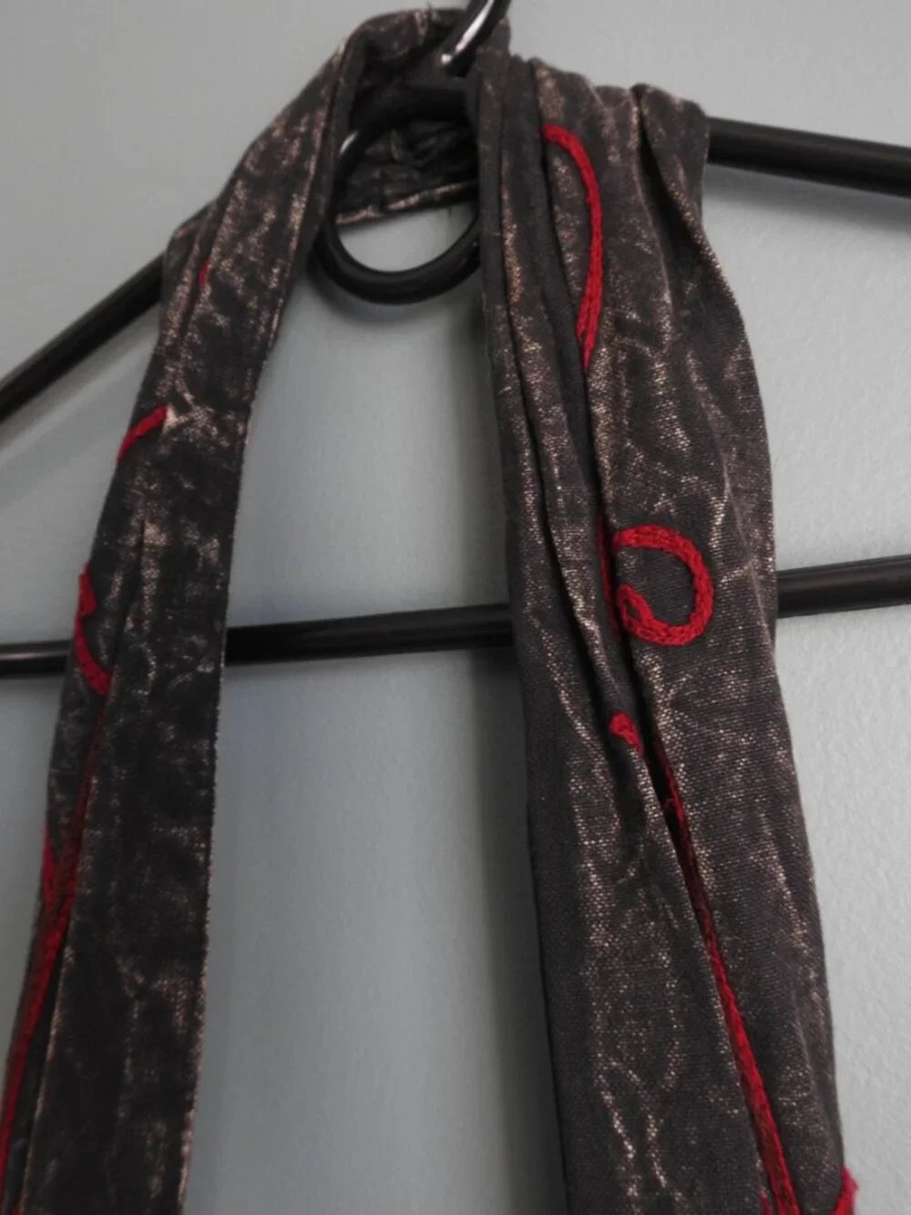 The Collection Royal Gray & Red Bohemian Shoulder Bag with Slouchy Design